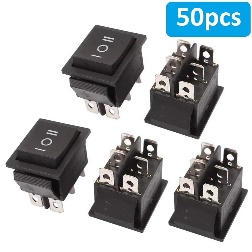 16A 250V DPDT Positional On-Off-ON Rocker Switch 6 Leg (Lock Action)