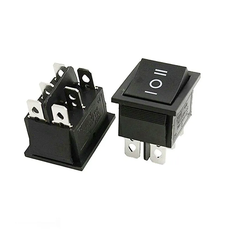 16A 250V DPDT Positional On-Off-ON Rocker Switch 6 Leg (Lock Action)
