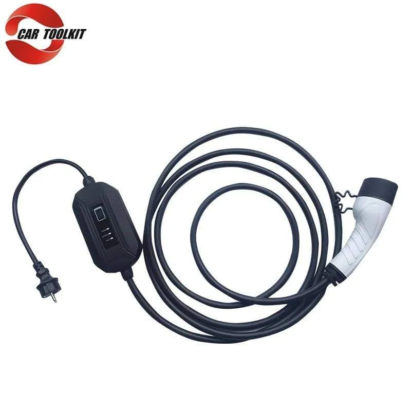 16A Type 2 Portable EV Charger Adapter IEC62196 Convertor EVSE Home Electric Vehicle Car Charging Station Single Phase 220V-250V