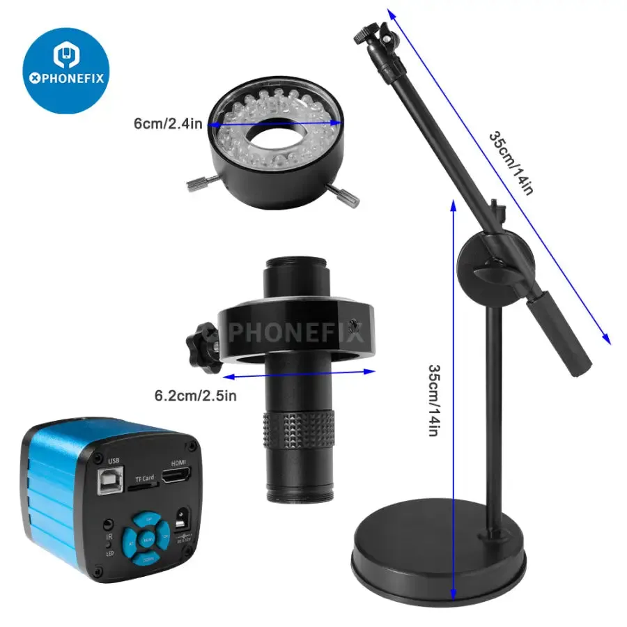 4K HDMI USB Microscope 48MP Video Camera PCB Repair