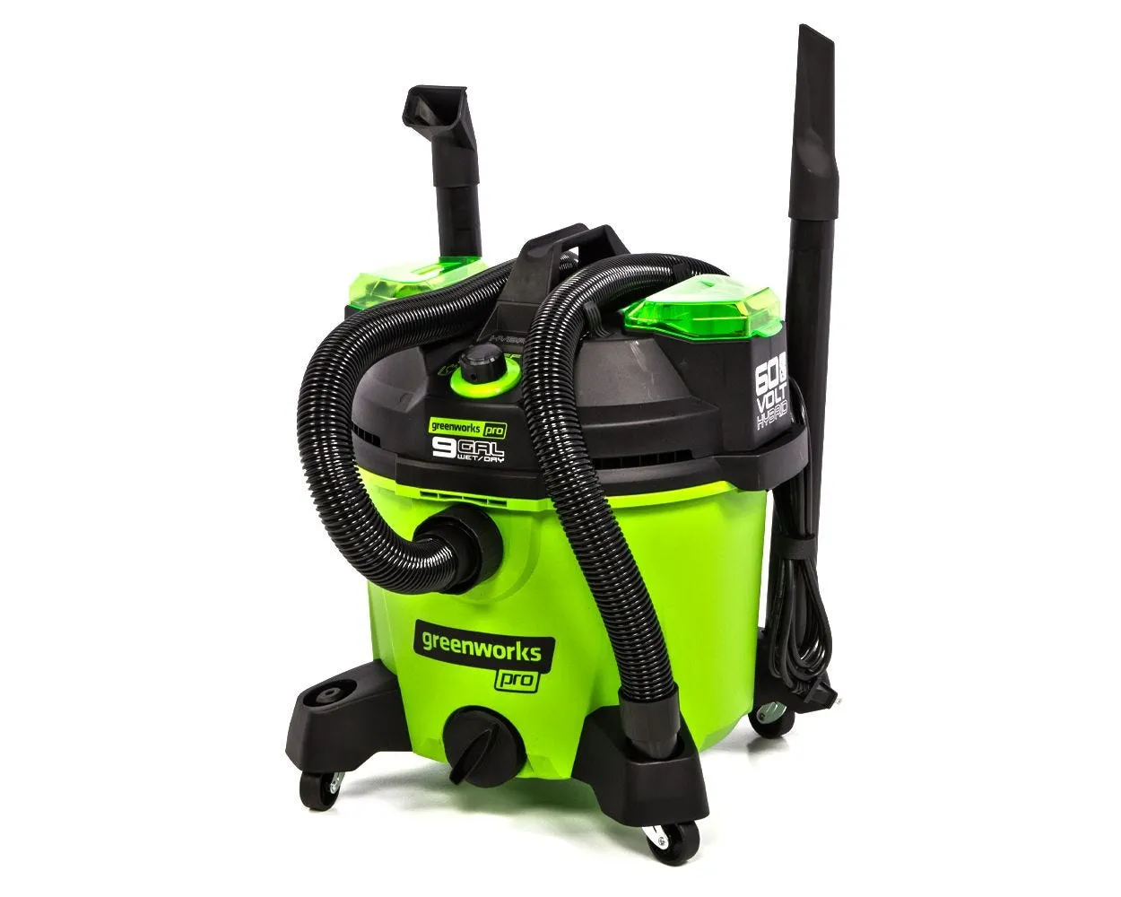 60V AC/DC Wet / Dry Vacuum w/ (2) 2.0Ah Batteries & Dual Port Charger
