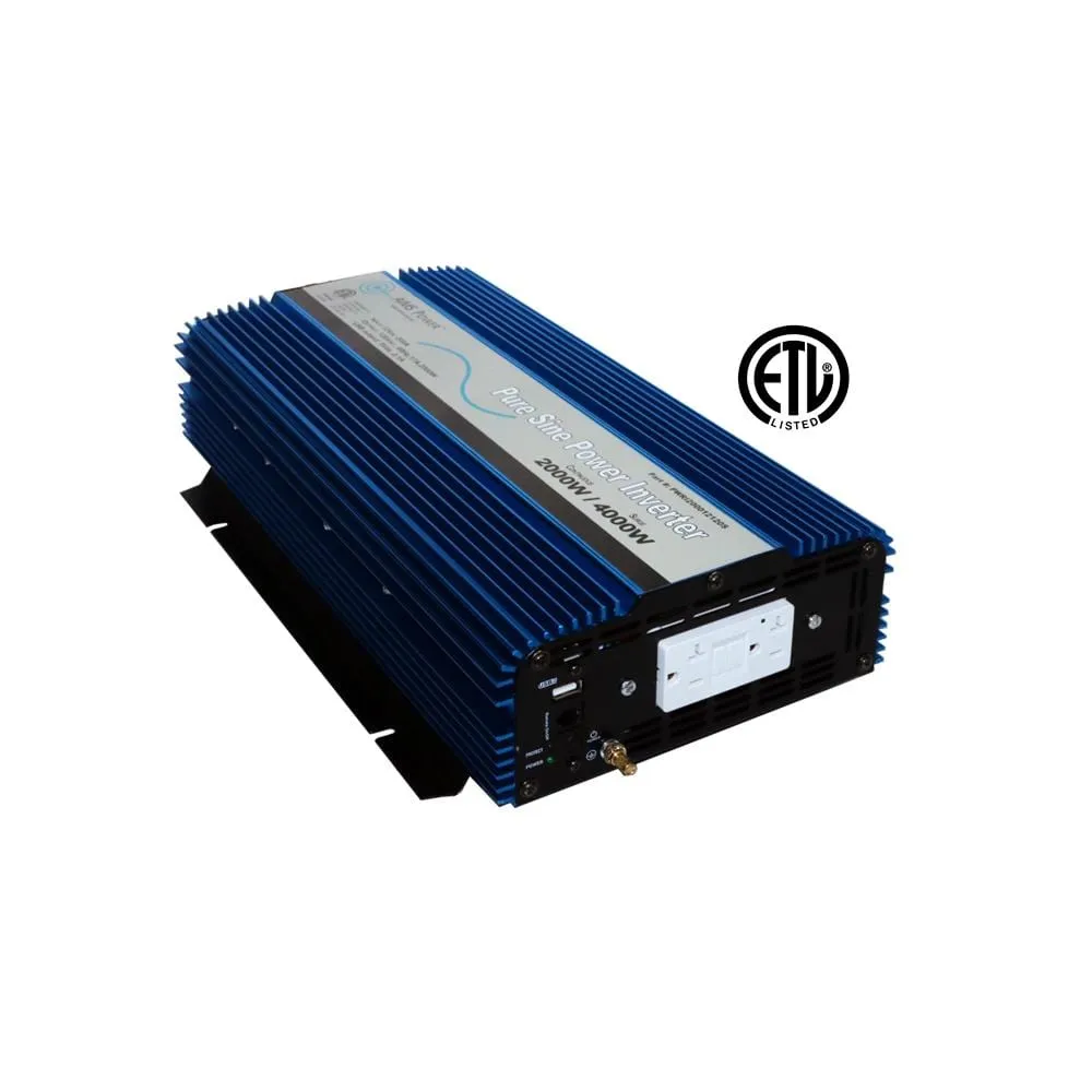 AIMS 2000 Watt Pure Sine Wave Inverter ETL Listed to UL 458