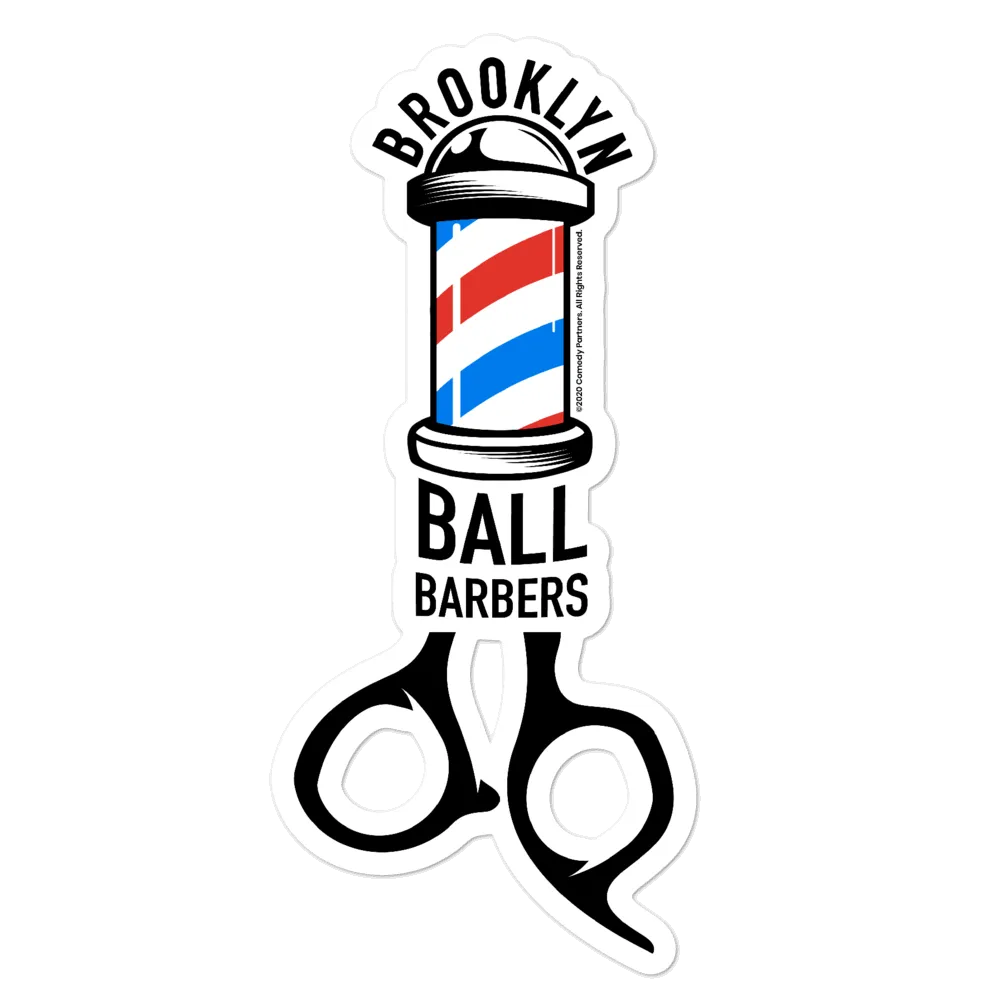 As Seen On Comedy Central Ball Barbers Logo Die Cut Sticker