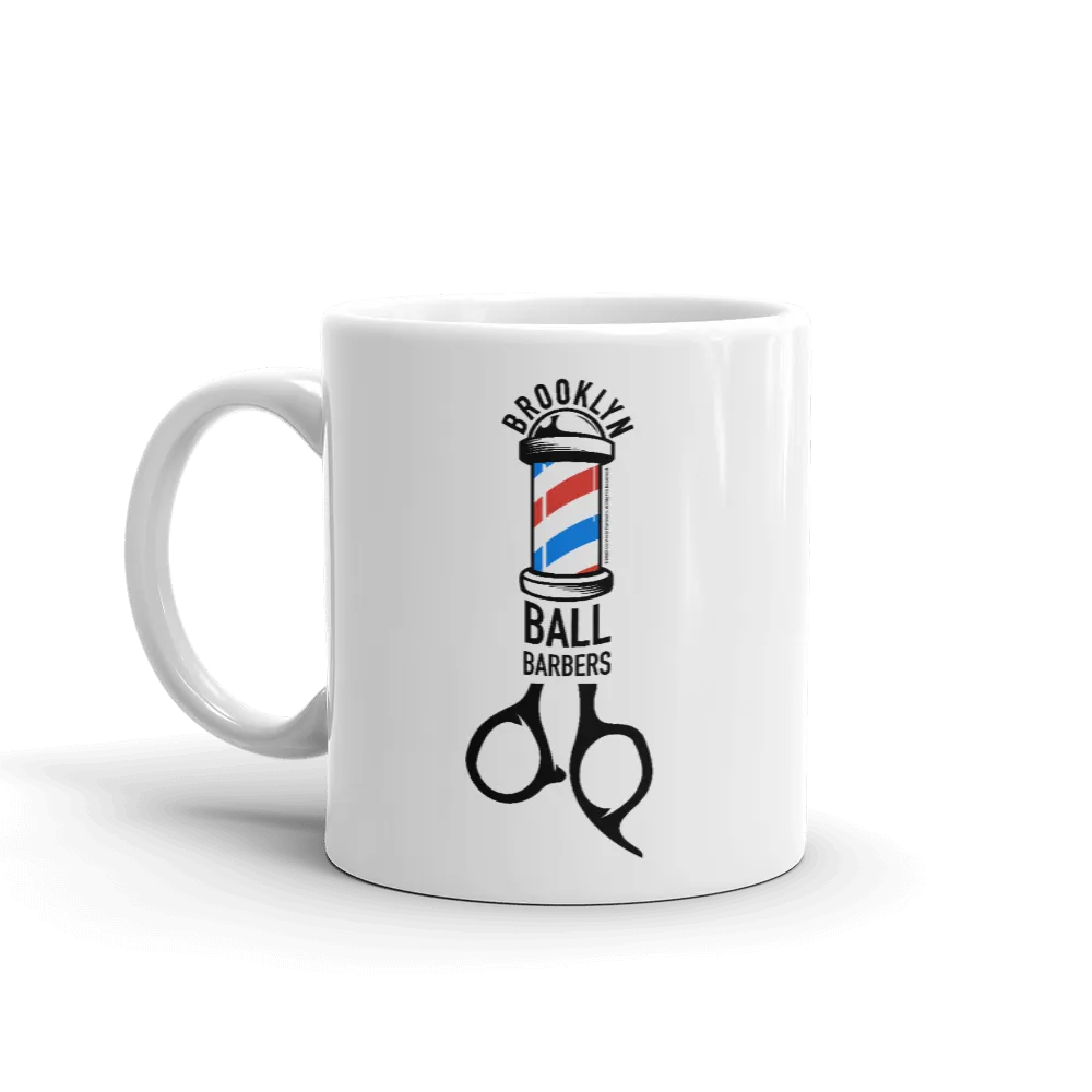 As Seen On Comedy Central Ball Barbers Logo White Mug