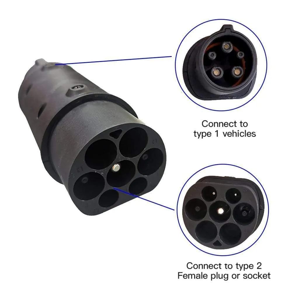Car EV Charging Cable J1772 Type 2 Socket to Type 1 Inlet Ev Charger Electric Vehicle Adapter 32A 1P With Cable For Audi,BMW..