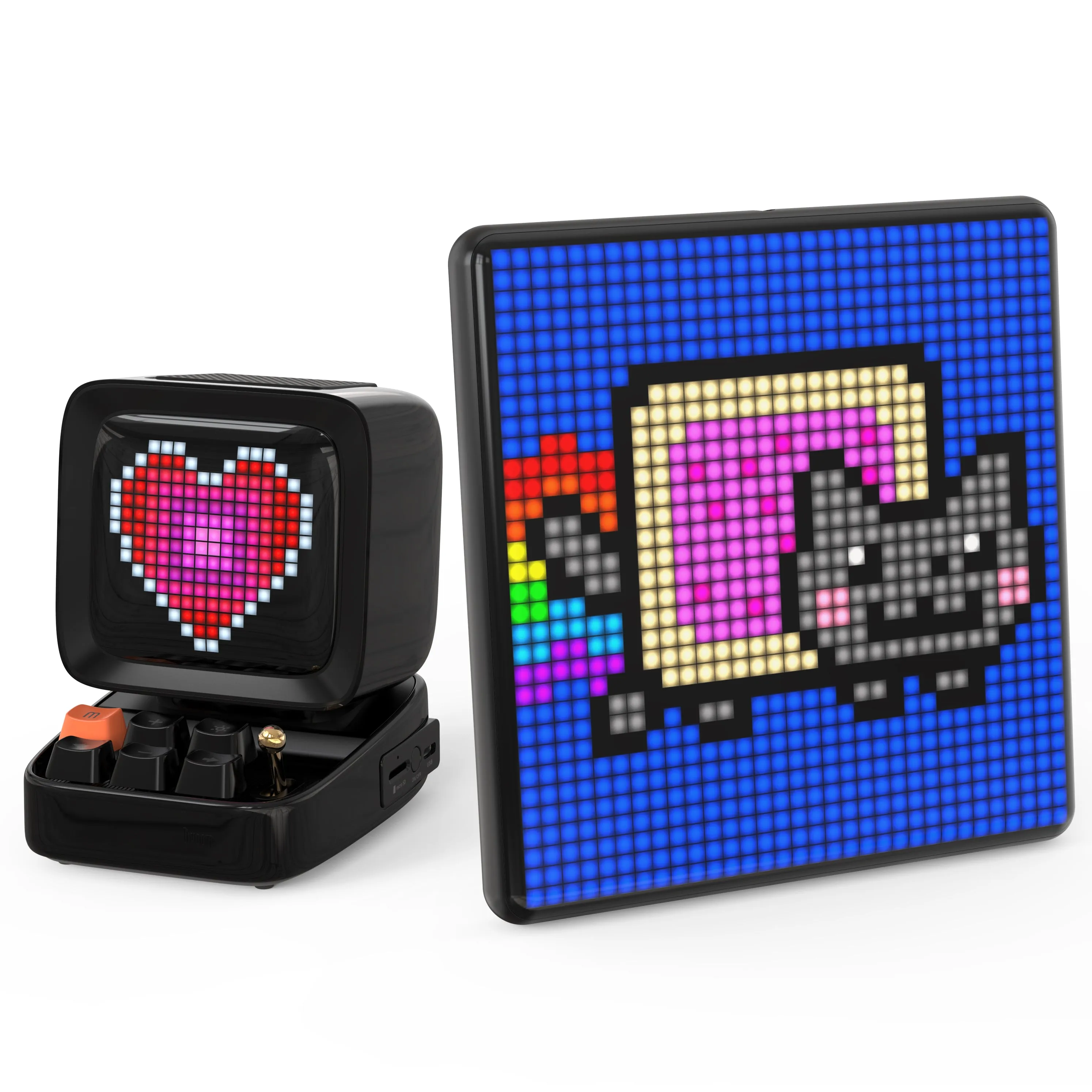 Divoom Pixoo-Max Pixel Display & Divoom Ditoo Retro Pixel Art Game Bluetooth Speaker with 16X16 LED App Controlled Front Screen