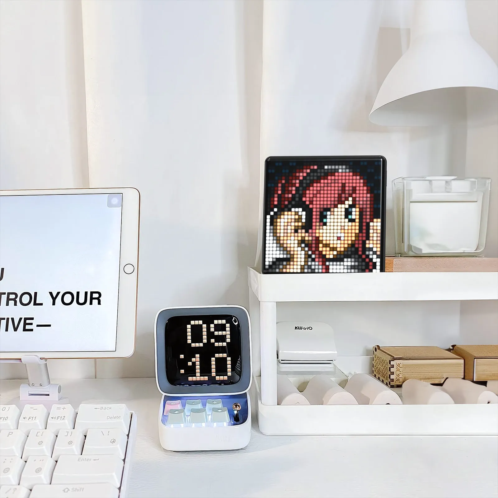 Divoom Pixoo-Max Pixel Display & Divoom Ditoo Retro Pixel Art Game Bluetooth Speaker with 16X16 LED App Controlled Front Screen