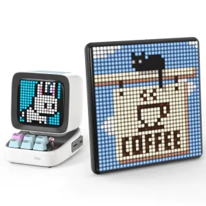 Divoom Pixoo-Max Pixel Display & Divoom Ditoo Retro Pixel Art Game Bluetooth Speaker with 16X16 LED App Controlled Front Screen