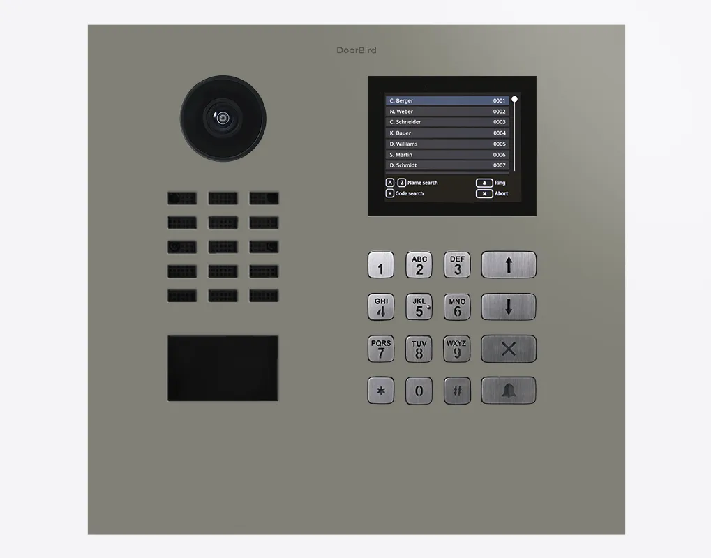 DoorBird IP Intercom Video Door Station D21DKH, Stainless Steel, Display Module, Keypad, RFID - Flush or Surface mount backbox sold separately