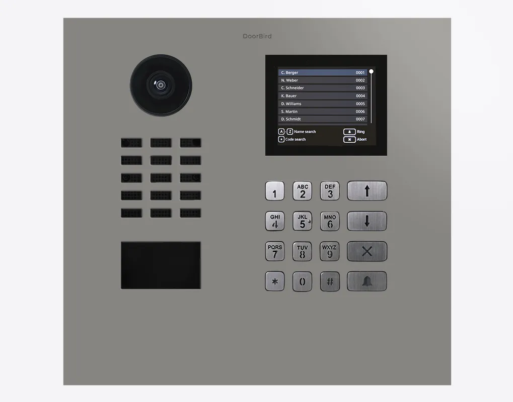 DoorBird IP Intercom Video Door Station D21DKH, Stainless Steel, Display Module, Keypad, RFID - Flush or Surface mount backbox sold separately