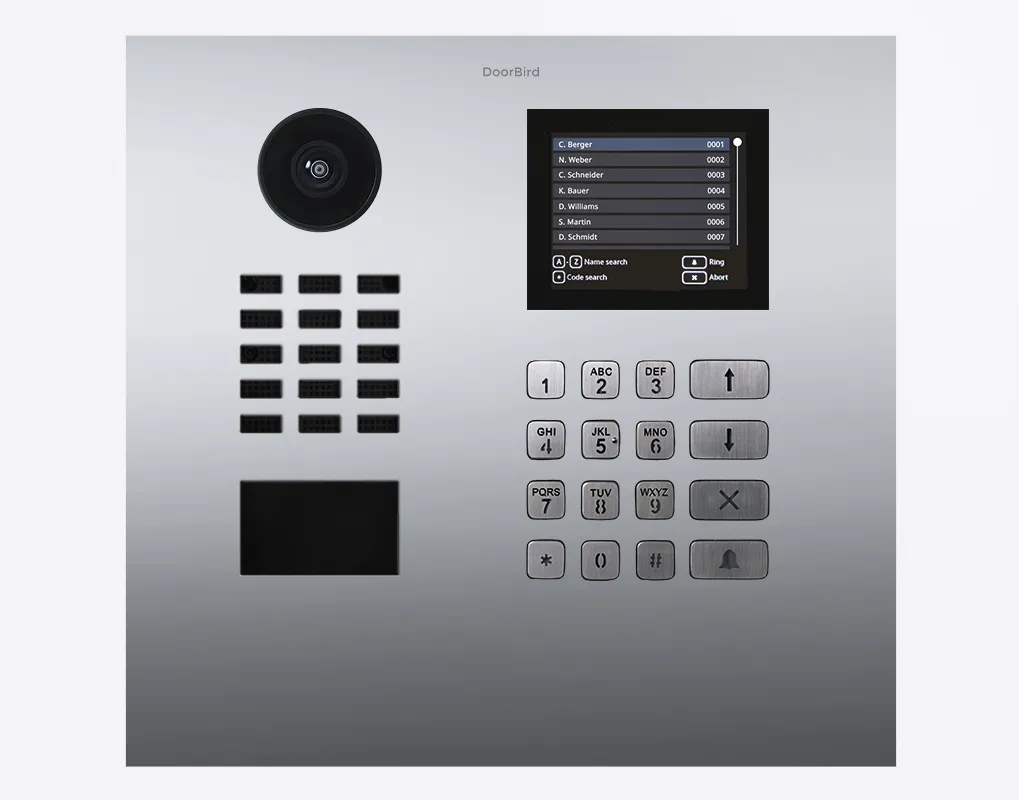 DoorBird IP Intercom Video Door Station D21DKH, Stainless Steel, Display Module, Keypad, RFID - Flush or Surface mount backbox sold separately