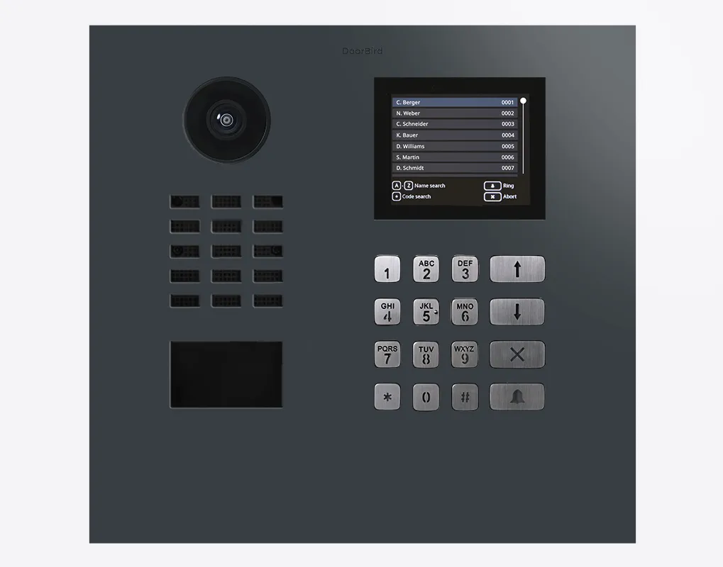 DoorBird IP Intercom Video Door Station D21DKH, Stainless Steel, Display Module, Keypad, RFID - Flush or Surface mount backbox sold separately
