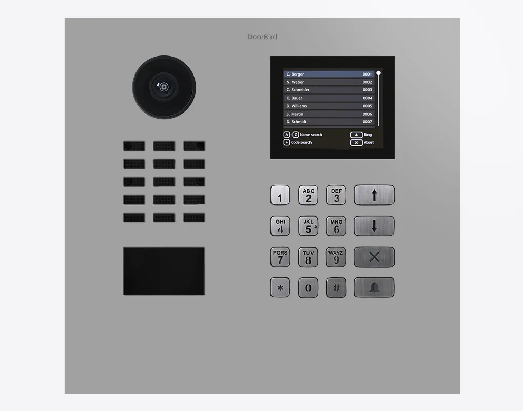DoorBird IP Intercom Video Door Station D21DKH, Stainless Steel, Display Module, Keypad, RFID - Flush or Surface mount backbox sold separately