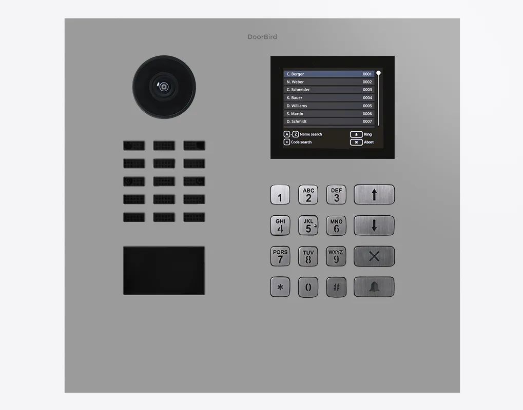 DoorBird IP Intercom Video Door Station D21DKH, Stainless Steel, Display Module, Keypad, RFID - Flush or Surface mount backbox sold separately