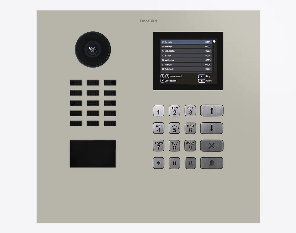 DoorBird IP Intercom Video Door Station D21DKH, Stainless Steel, Display Module, Keypad, RFID - Flush or Surface mount backbox sold separately