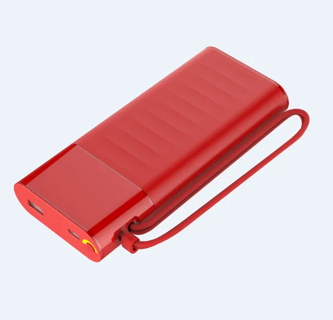 Fast charging Power Bank 20000mah with PD 18W and QC3.0 Quick charger built-in extandable 2 charging cables  total 28.5W Max PB165