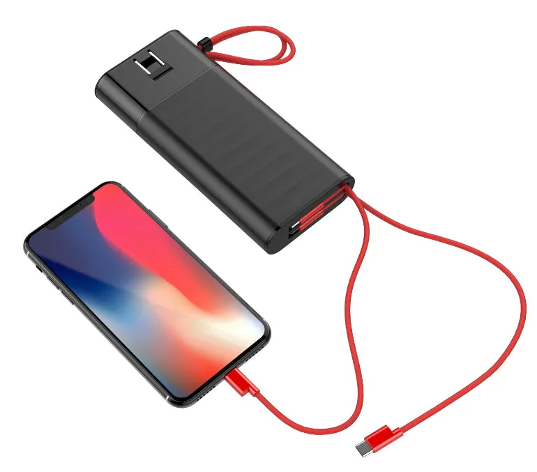 Fast charging Power Bank 20000mah with PD 18W and QC3.0 Quick charger built-in extandable 2 charging cables  total 28.5W Max PB165