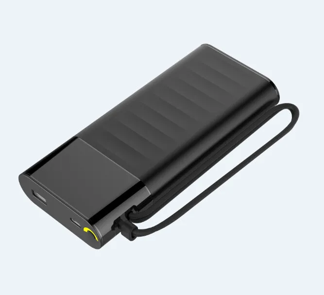 Fast charging Power Bank 20000mah with PD 18W and QC3.0 Quick charger built-in extandable 2 charging cables  total 28.5W Max PB165