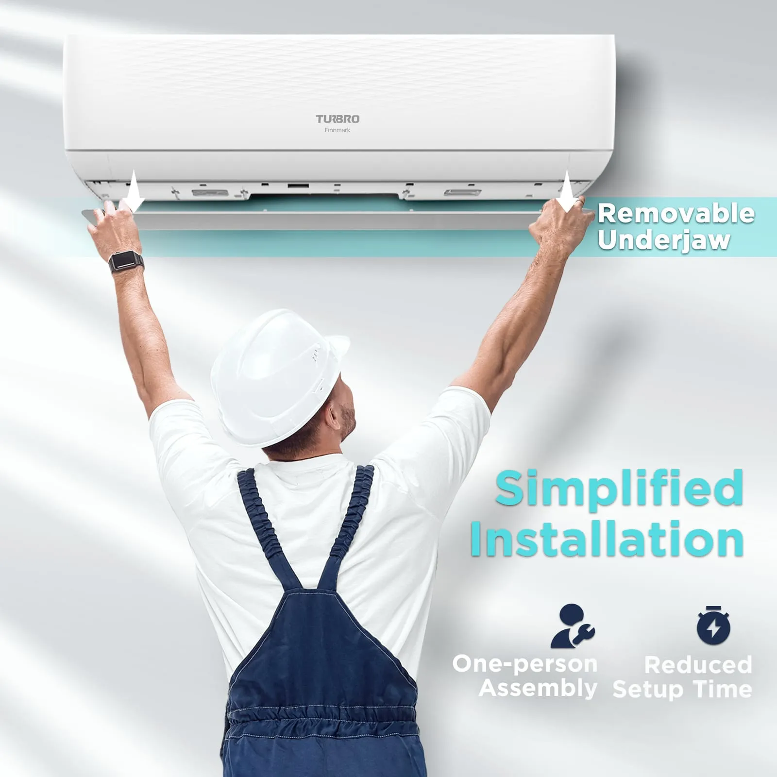 Finnmark 9000 BTU WiFi Ductless Mini Split AC with Heat Pump, 115V/230V
