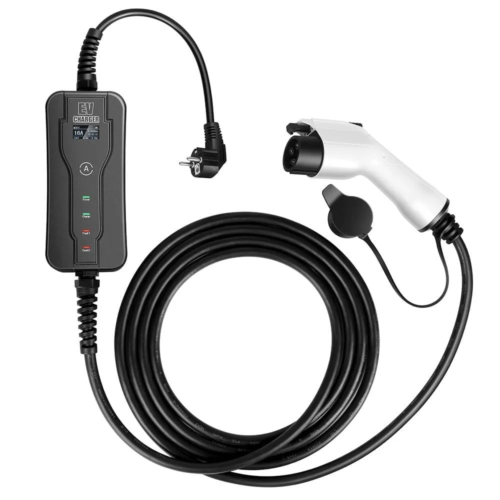 GKFLY 220V Type 1 Portable EV Charger SAE J1772 Level 1 8A 10A 13A 16A Car Charging Stations Smart AC Electric Car Charger