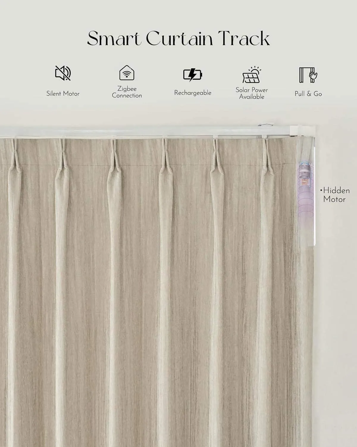 Graywind Rechargeable Smart Curtain | Light Filtering- Satin Series | 40"-220" W