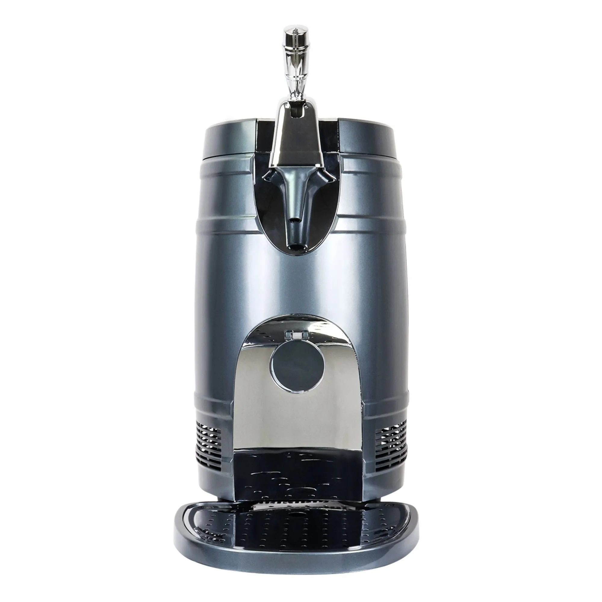 Koolatron 5L Mini Keg Beer Cooler w/ Dual Taps, Universal Design Fits Gravity-Dispensing and Pressurized Kegs, Includes 110 Volt and 12 Volt Power Cords, for Home, Cottage, RV, Camping, BBQs, and More