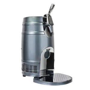 Koolatron 5L Mini Keg Beer Cooler w/ Dual Taps, Universal Design Fits Gravity-Dispensing and Pressurized Kegs, Includes 110 Volt and 12 Volt Power Cords, for Home, Cottage, RV, Camping, BBQs, and More