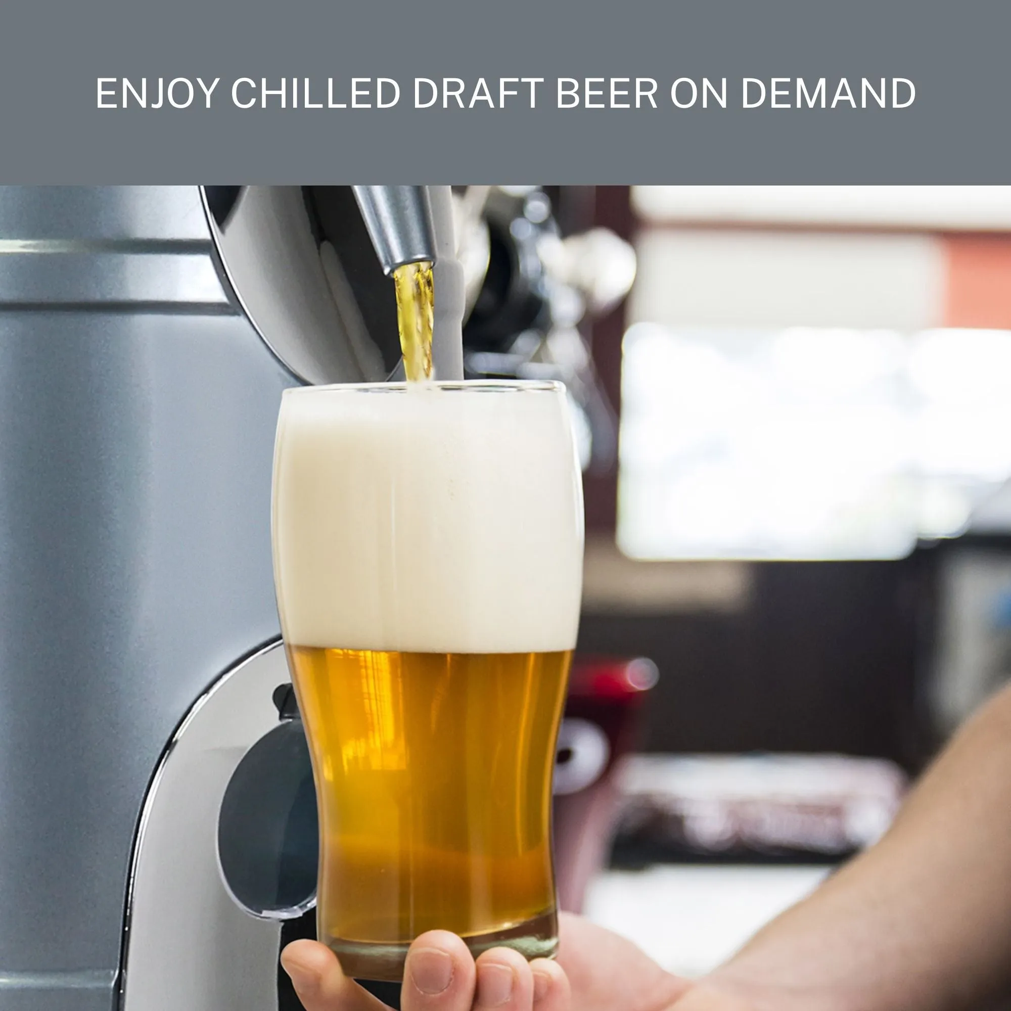 Koolatron 5L Mini Keg Beer Cooler w/ Dual Taps, Universal Design Fits Gravity-Dispensing and Pressurized Kegs, Includes 110 Volt and 12 Volt Power Cords, for Home, Cottage, RV, Camping, BBQs, and More