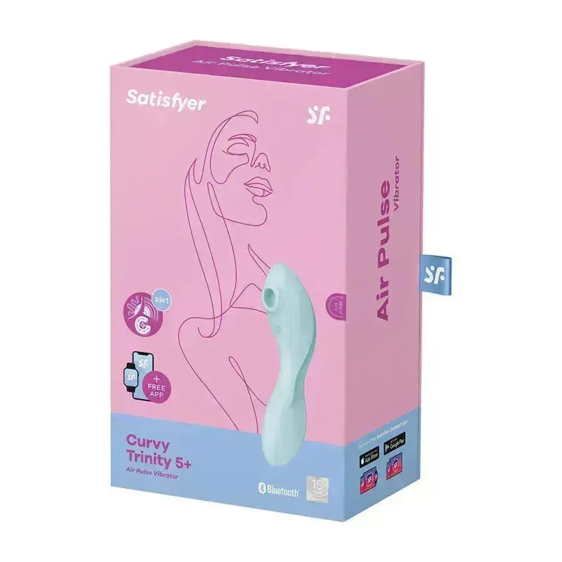 Satisfyer Curvy Trinity 5 -  USB Rechargeable Air Pulse Stimulator & Vibrator with App Control