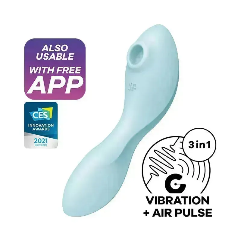 Satisfyer Curvy Trinity 5 -  USB Rechargeable Air Pulse Stimulator & Vibrator with App Control