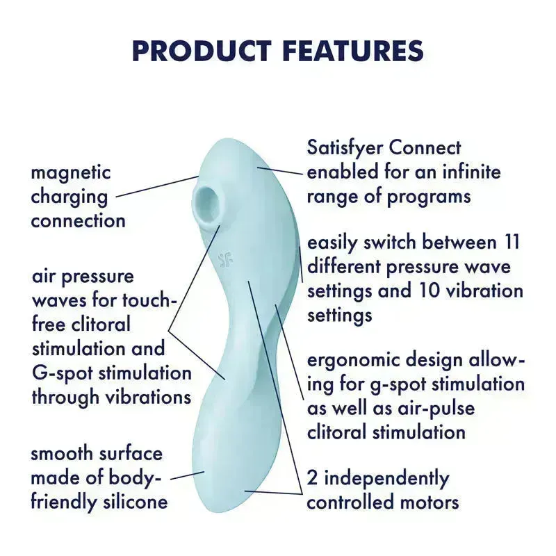 Satisfyer Curvy Trinity 5 -  USB Rechargeable Air Pulse Stimulator & Vibrator with App Control