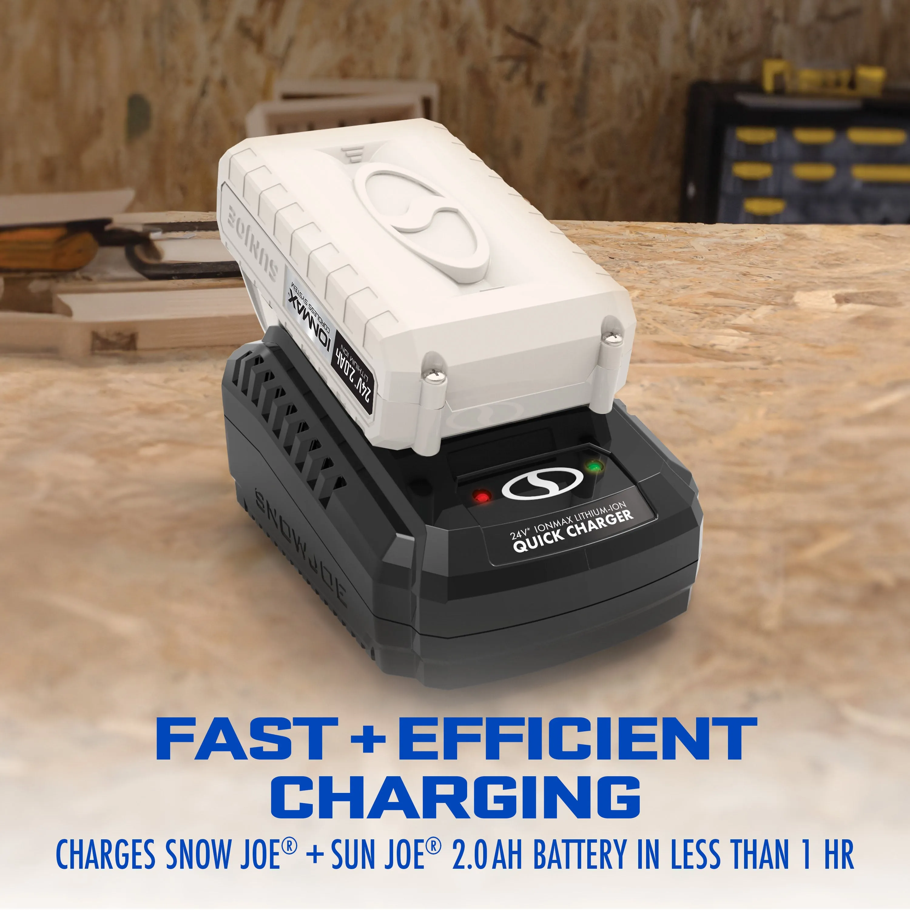 Snow Joe   Sun Joe CERTIFIED AUTHENTIC 24V-2AMP-SK1R 24-Volt* IONMAX Starter Kit | W/ 2.0-Ah Battery   Quick Charger
