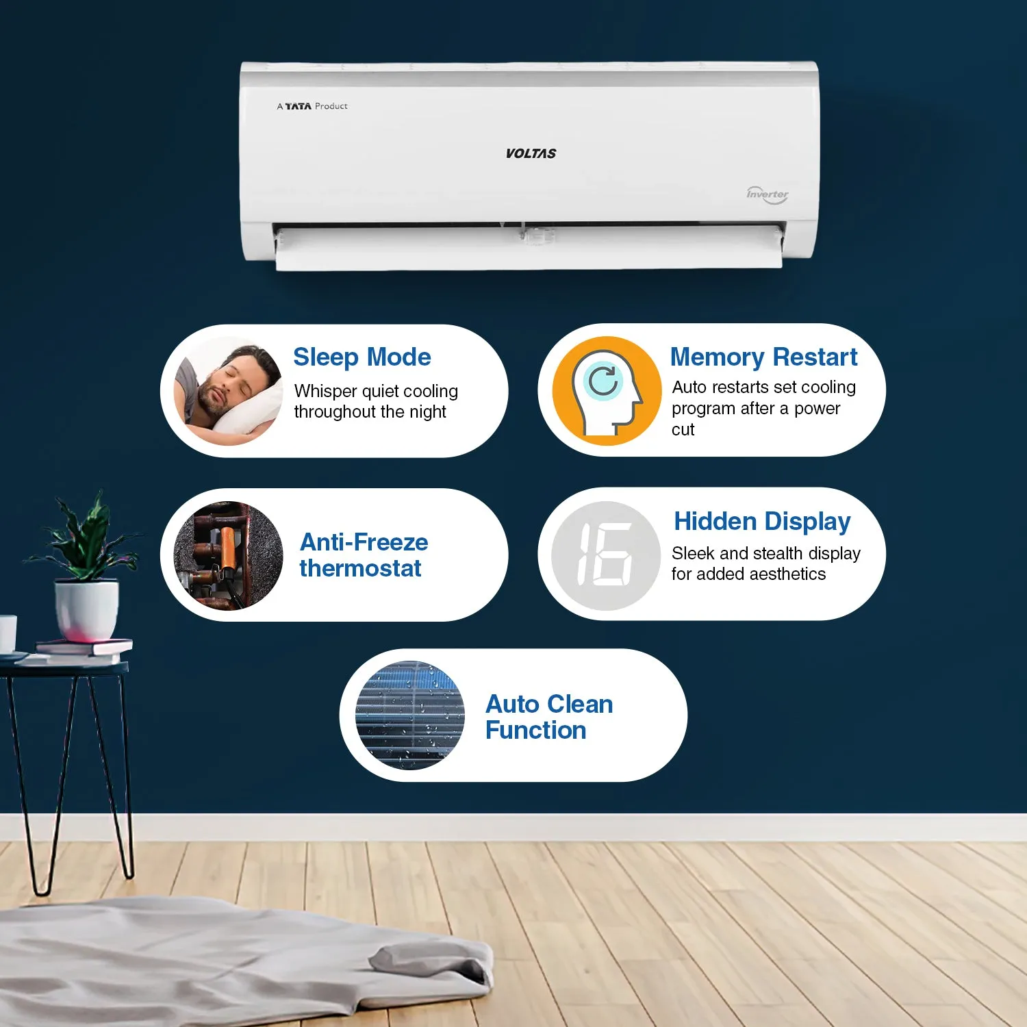 Voltas Adjustable Inverter Split AC, 1 Ton, 5 star- 125V Vectra Elite