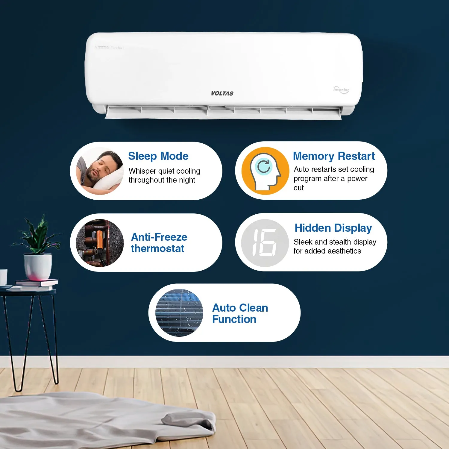 Voltas Adjustable Inverter Split AC, 1.5 Ton, 3 star - 183V Vectra Prime