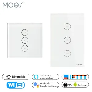 Wifi Smart Wall Touch Light Dimmer Switch EU/UK/US Standard APP Remote Control Works with Amazon Alexa and Google Home