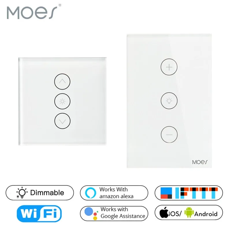 Wifi Smart Wall Touch Light Dimmer Switch EU/UK/US Standard APP Remote Control Works with Amazon Alexa and Google Home